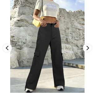 LOLOCCI Cargo Pants are ideal and comfortable. Size M - Black 6 pockets. 🎁🌈🔥